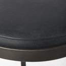 29" Black Faux Leather And Genuine Leather And Metal Backless Counter Height Bar Chair