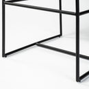 29" Beige And Black Fabric And Metal Counter Height Bar Chair