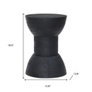 19" Black Solid Wood Backless Bar Chair