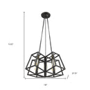 Bronze Lantern Five Light Metal Dimmable Chandelier