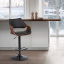 Black Fabric And Iron Adjustable Height Swivel Bar Chair