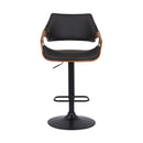Black Fabric And Iron Adjustable Height Swivel Bar Chair