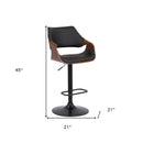 Black Fabric And Iron Adjustable Height Swivel Bar Chair