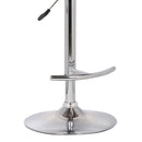 Black And Silver Fabric And Solid Wood Low Back Adjustable Height Swivel Bar Chair