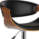 Black And Silver Fabric And Solid Wood Low Back Adjustable Height Swivel Bar Chair