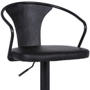 Black Fabric And Iron Low Back Adjustable Height Swivel Bar Chair