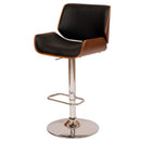 Black And Silver Fabric And Iron Low Back Adjustable Height Swivel Bar Chair