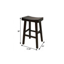 30" Espresso Solid Wood Backless Bar Height Bar Chair