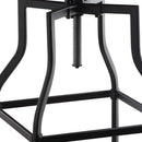 Chestnut And Black Solid Wood And Steel Backless Adjustable Height Swivel Bar Chair