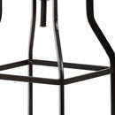 Chestnut And Black Solid Wood And Steel Backless Adjustable Height Swivel Bar Chair