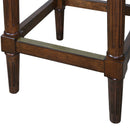 31" Brown And Dark Brown Fabric And Solid Wood Backless Bar Height Bar Chair