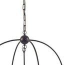 Black Caged Three Light Metal Dimmable Chandelier