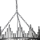 Black Unique Statement Four Light Metal and Beads Dimmable Chandelier