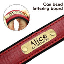 Leather Personalized Dog Collar Leash Custom Pet Name ID Collar Free Engraving