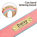 Leather Personalized Dog Collar Leash Custom Pet Name ID Collar Free Engraving